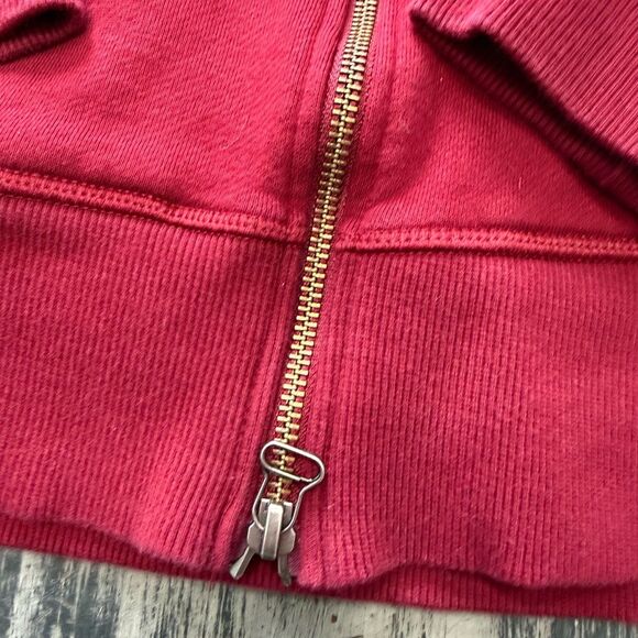 Adidas Vibrant Maroon Ribbed Zip Up Sweatshirt - Picture 4 of 8